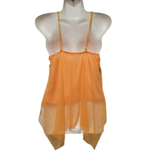 Orange Belly Dance Top Sequin Adjustable Strap Tank Top Spaghetti Strap Tunic - Picture 6 of 11